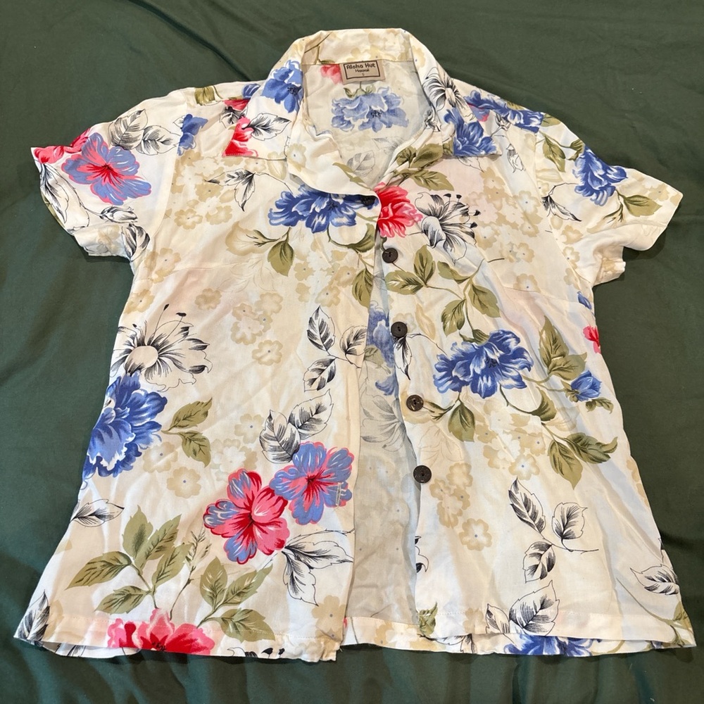 Floral Short Sleeve Button-Up Shirt